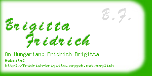 brigitta fridrich business card